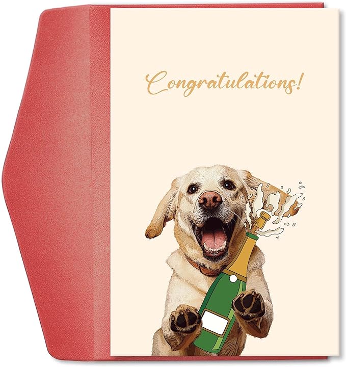 Labrador Wedding Congrats Card for Dog Lover Couple, Wedding Congratulations Card from Dog, Cute Dog Engagement Card, Bridal Shower Card, Wedding Day Congrats Gift for Newlyweds