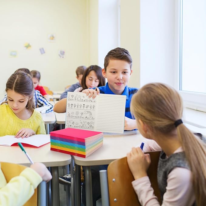 Gueevin 30 Pcs Blank Books for Kids to Write Stories Bulk Composition Notebooks Colorful Soft Cover Notebooks for Drawing Ruled Lined Journals Sketching Kindergarten Easter Gift (Classic Colors)