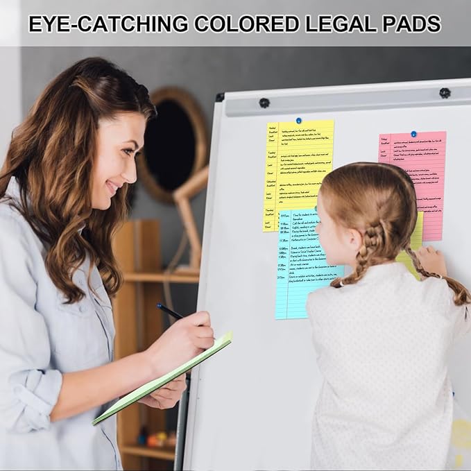 Utron 6 PCS Small Legal Pads 5x8 Colorful, Narrow Ruled Small Note Pads 5x8, Micro Perforated Writing Pad, College Ruled Legal Notepads 5x8 for Study, Office, To-Do Lists(30 Sheets/Small Notepad)
