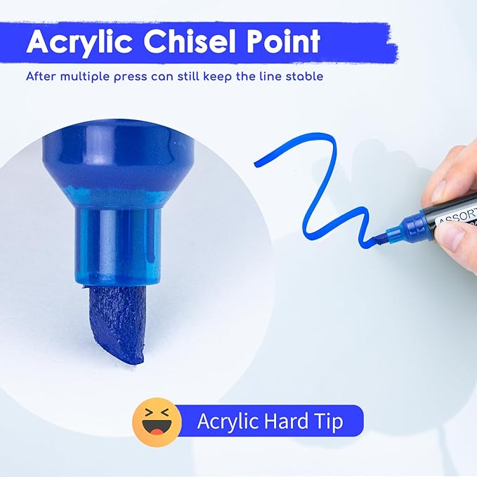 maxtek Dry Erase Markers Chisel Tip, Assorted Colors, Glass Whiteboard Markers for Dry Erase Board, Acrylic Planning Board, Mirrors, Windows, Classroom Must Haves, 8 Count