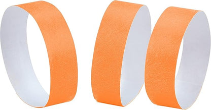 100 Pcs Wristbands, 1-100 Consecutive Numbers Waterproof Tearproof and Printable Wrist Straps Admission Bracelets Tickets (Neonorange)