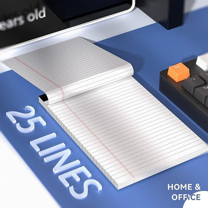 5" x 8" Note Pads 4 Pack of Legal Pads 21lb Notepad College Ruled Legal Pad 30 Sheets Perforated Small Writing Pads Double-Side Printed Pad of Paper for School, College, Office