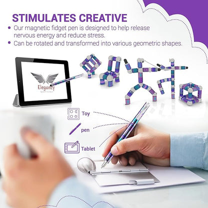 Elegancy Fidget Pen Magnetic Fidget Pen Cool Things for Teenage Boys Birthday Gifts for Kids Adults Magnet Pen Fidget Toys Teen Girl Stuff