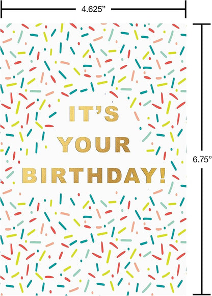 American Greetings 35-Count Birthday Card Assortment with Envelopes, Seals, and Storage Box (Confetti)