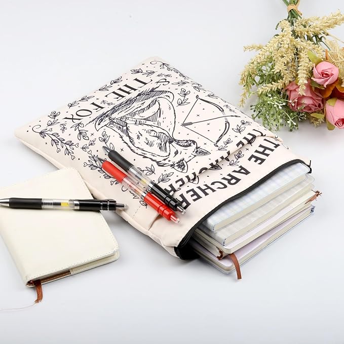 Fantasy Books Gift The Archer and The Fox Book Sleeve Bookish Lover Gift The Fox Book Cover Reading Gift Book Protector Pouch Archer Fox Booklish Gift (The Fox BS)