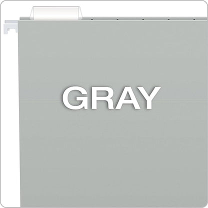 Pendaflex Recycled Hanging Folders, Letter Size, Gray, 1/5 Cut, 25/BX (81604)