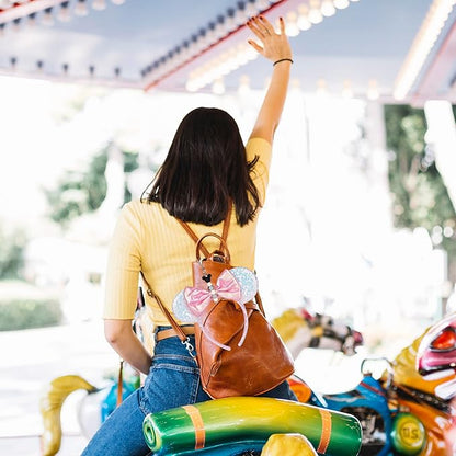 2Pcs Mouse Ear Holder for Backpack Beaded Lanyard Keychain Park Trip Essentials Headband Hanging Display Accessories