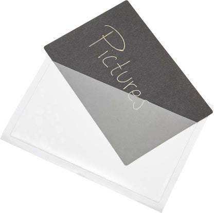 100 Pack Clear Self-Adhesive Pocket Label Holders for Index Cards 3x5, Bulk Top Load Plastic Sleeves for Storage