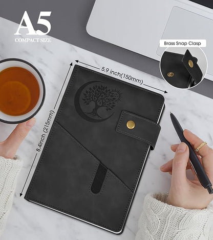 Lined Journal Notebook for Men, A5 Leather Journals for Writing Women, Hardcover Notebooks for Work,School,Note Taking,Travel,Business,Personal daily Diary,200 Page College Ruled (5.9" x 8.4")