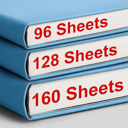 AHGXG Thick Notebook College Ruled, 320 Numbered Pages Lined Journal for Writing, A5 Notebooks for Work, 100gsm Paper, Faux Leather Hardcover, for Women, Men, Note-Taking, 5.75'' X 8.38''-LightBlue