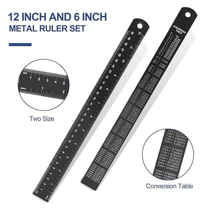 Architectural&Engineering Triangular Scale Ruler, 12 Inch Architectural Scale Ruler Set, Laser-Etched Aluminum with Stainless Steel Ruler for Architects, Students, Draftsman, Engineers (3 PCS)