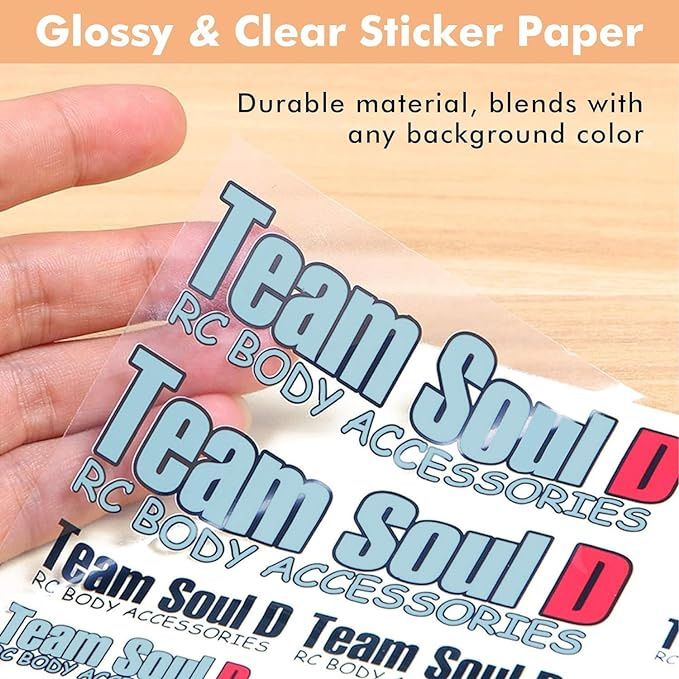 A-SUB Clear Sticker Paper for Inkjet Printers, Waterproof Transparent Printable Vinyl Sticker Paper, 50 Sheets 8.5x11 Inch Glossy Clear Label Paper for Custom Stickers, Decals