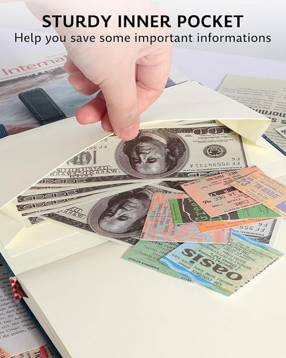 Leather Notebook Journal with Pen, A5 Lined Hardcover Notebook with Magnetic Closure, 240 Pages Daily Journal for Men Women, Ruled Journals Notebooks for Work, Writing, Note Taking - Blue