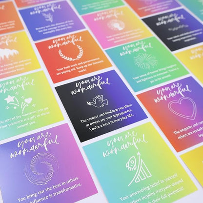 Dessie You Are Wonderful Cards - 60 Unique Mini Encouragement Cards with Inspirational Messages. Employee Appreciation Gifts. Teacher Appreciation Gifts in Bulk. Positive Affirmation Cards
