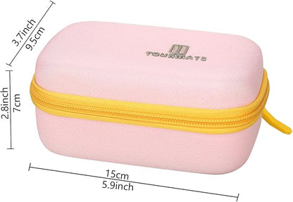Hard Case Compatible for Moonlite Mini Projector and Story Reels, Storybook Projector Protective Storage Shell, CASE ONLY (Pink+Yellow)