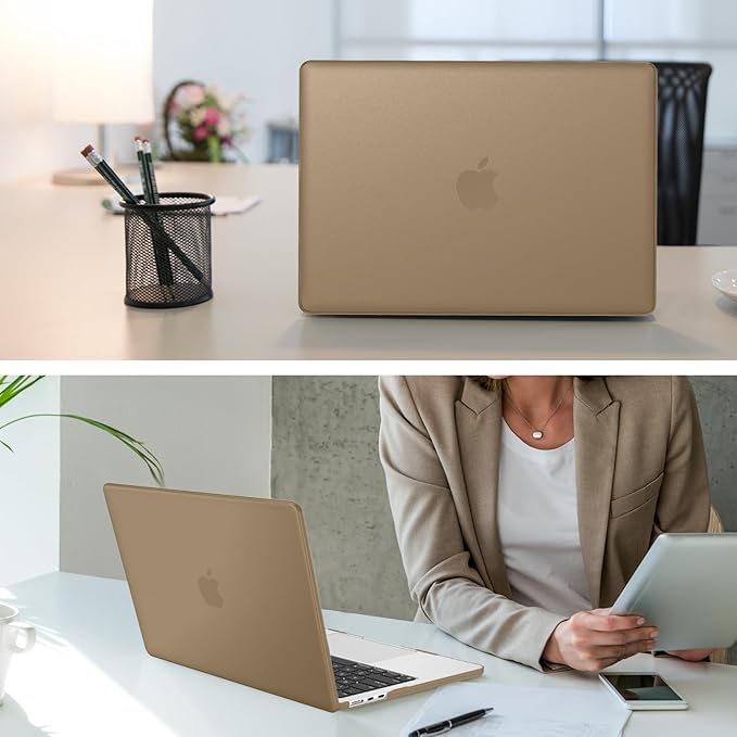 Fintie Case for MacBook Air 13.6 Inch A3113 A2681 (2022 2023 2024 Release) - Snap On Hard Shell Cover for MacBook Air 13.6" M2 M3 Chip with Liquid Retina Display and Touch ID (Frost Brown)