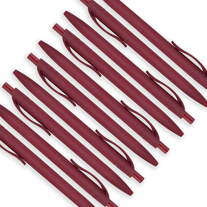 deegtran Pens Bulk, 200 Pack No Bleed Burgundy Red Barrel Click Pens, Wholesale Retractable Ballpoint Pens, Pens Medium Point, Smooth Ink Pens, 1.0MM Black Ink