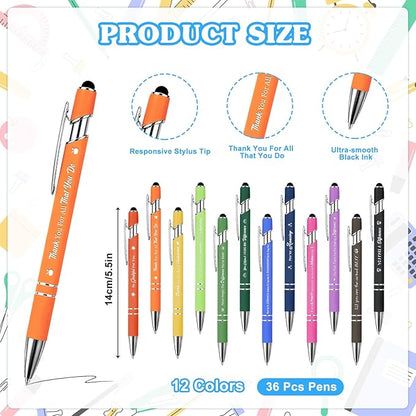 36 Set Employee Appreciation Gifts Bulk Team - 36Pack Coffee Cup Notepad+36 Ballpoint Pens+ 36 Drawstring Gift Bags, Bulk Gifts for Coworkers/Staffs/Teachers/Christmas