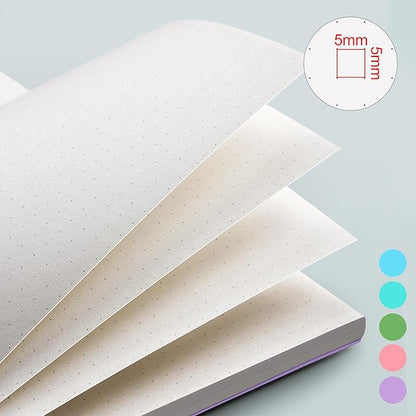 EMSHOI A4 Spiral Notebook Bullet Dotted Journal, 11.2" X 8.27", 300 Pages/150 Sheets, 100gsm Dot Grid Paper, Waterproof Softcover, Twin-Wire Binding, for School Work Writing Note Taking-Blue