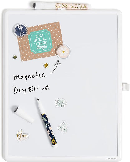 U Brands Contempo Magnetic Dry Erase Board Kit, Set of 19, 11”x14”, Fall Floral, Includes Magnets, Markers