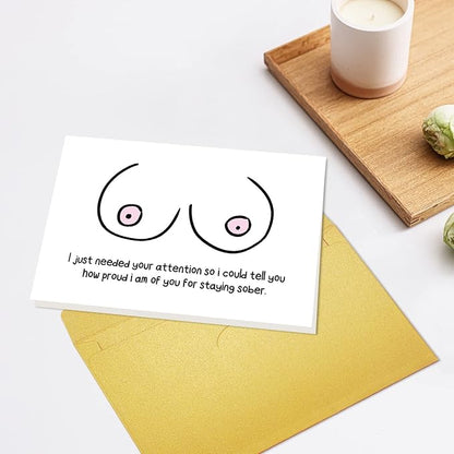 Funny Sobriety Card, Sobriety Gift for Men Women, Sober Card for Sober Loved One in Recovery