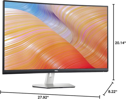Dell S3222HN Curved Monitor - 31.5-inch FHD (1920x1080) 75Hz 4Ms 1800R Curved Display, HDMI Connectivity, AMD FreeSync Technology, Tilt Adjustability - Silver
