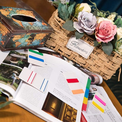 KICNIC File Index Tabs 1 Inch Sticky Flags 720 Pcs, Colored Page Markers Self Adhesive, Repositionable Note Tabs for Documents, Books, Paper, Notebooks, Filing and Folders [36 Sets, 10 Colors]