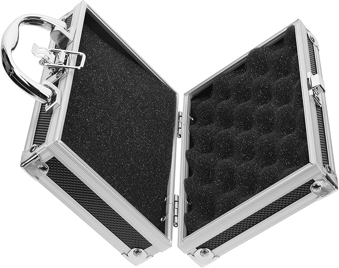 ERINGOGO Aluminum Attache Case - 7inch Lock Metal Briefcase with Ripple Foam, Hard Aluminum Carrying Case for Men, Universal Portable Tool Case for Laptop/Luggage/Instrument, Black