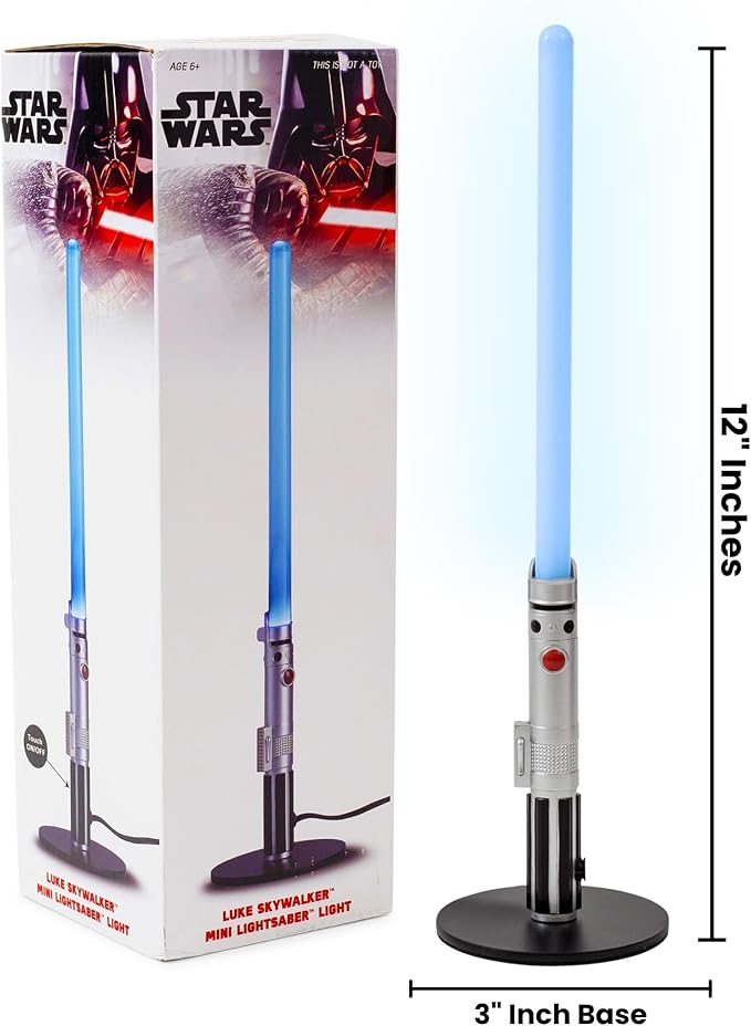 Star Wars Luke Skywalker Lightsaber 12-Inch Desktop LED Mood Light for Nightstand Table