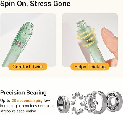 Leven Fidget Spinning Gel Pens Pack of 3, Stress Relief 0.5mm Black Ink Pens, Fine Point Smooth Writing Ballpoint Pen, Quick Dry for Journaling Office School Minimalistic