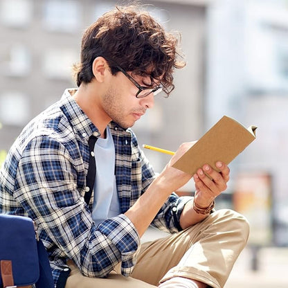 Thenshop 50 Pack Mini Pocket Kraft Notebooks Bulk 4 x 4 Inch Journal Notepads with Dot Memo Sketchbooks Writing Notepad for Party Favors Supplies(Brown,Blank Page)