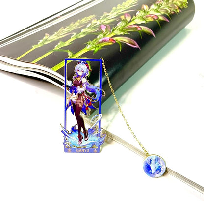 Metal Bookmarks - Genshin Impact Ganyu Bookmarks with 3D Display Box - Perfect Birthday Gifts for Book Lovers