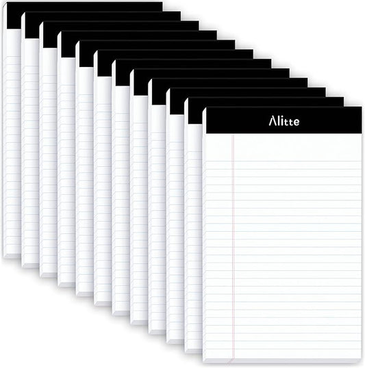 Legal Notepads 5x8, Pack of 12 - Perforated Narrow Ruled Writing Pad - Premium Thick Paper, No Ink Bleeding - Blank Legal Pads For Home, Office, School, Business - 50 Sheets Per Notebook