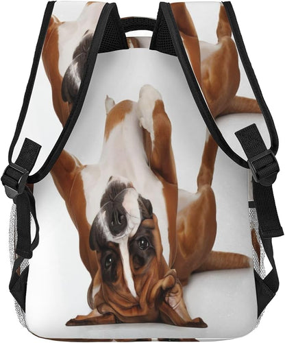Boxer Dog Backpack Cut Dog Travel Laptop Backpacks Ruckasck Book Bags School Bag for Boys Girls Kids Childrens Teenager Men Women
