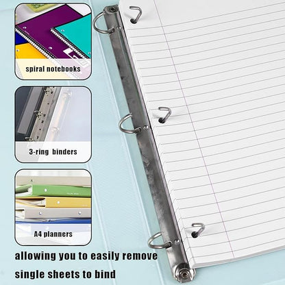 Koogel 100 Sheets Loose Leaf Paper, Wide Ruled Notebook Paper Bulk White Office Filler Paper 3-Ring Binders for School Office 8x10.5inch