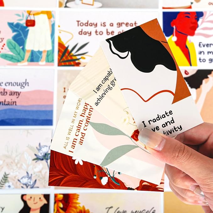 BRYTEFY 100 Empowering Affirmation Cards for Women, Daily Motivation with Thought-Provoking Questions, Mindfulness, Inspiration, and Meditation and Self Care Gift For Women.