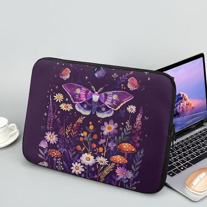Butterfly Flower Laptop Protective Sleeve for Women Teen Girls 17 inch Laptop Covers with Large Capacity Lap Top Case Lightweight Computer Sleeve Bag Suitable Gifts for Holidays