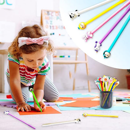 70 Pieces Cute Cartoon Gel Ink Pens,Random Novelty Kawaii Pens,Cool Assorted Styles Writing Pen for Kids,School Office Home Supplies,Gift