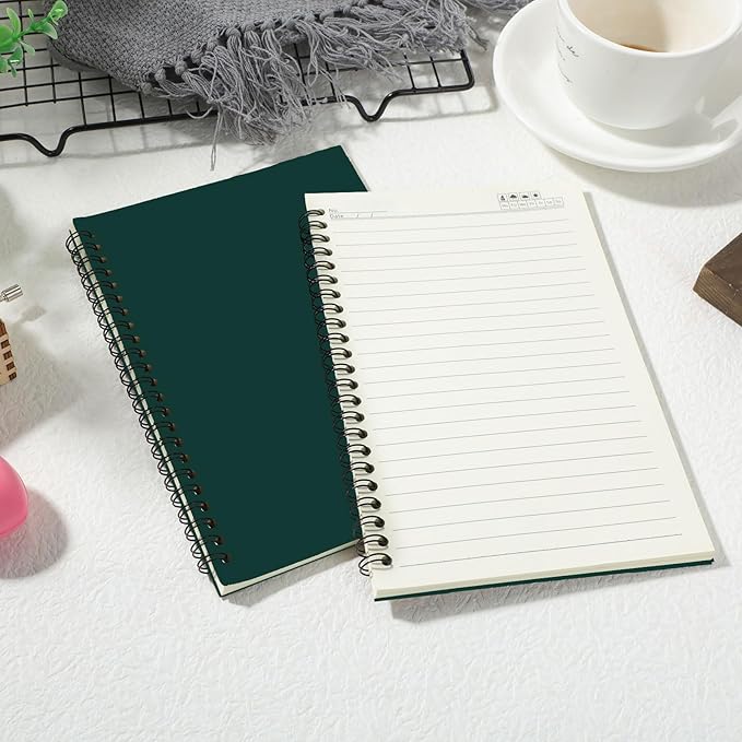 Epakh 22 Packs Spiral Notebook Hard Cover Spiral Journal, Wide Ruled Pages, 50 Sheets 100 Pages, Lined Style(Dark Green,A5)