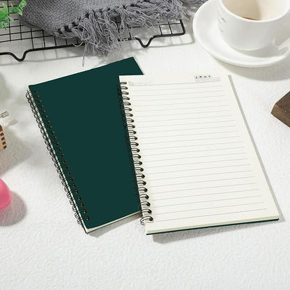Epakh 22 Packs Spiral Notebook Hard Cover Spiral Journal, Wide Ruled Pages, 50 Sheets 100 Pages, Lined Style(Dark Green,A5)