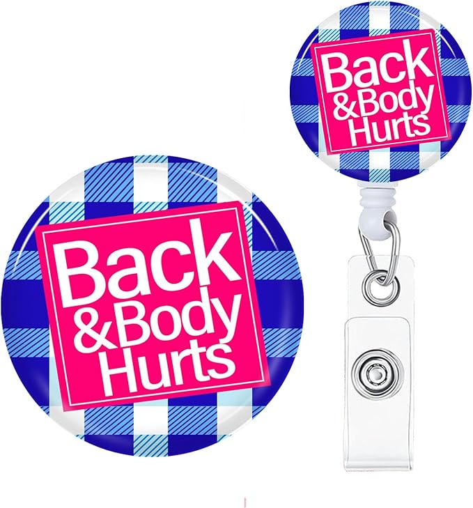 Back&Body Hurts Badge Reels Holder Retractable with ID Clip for Nurse Name Tag Card Nursing for Doctor Teacher Student Employee Office Medical Work