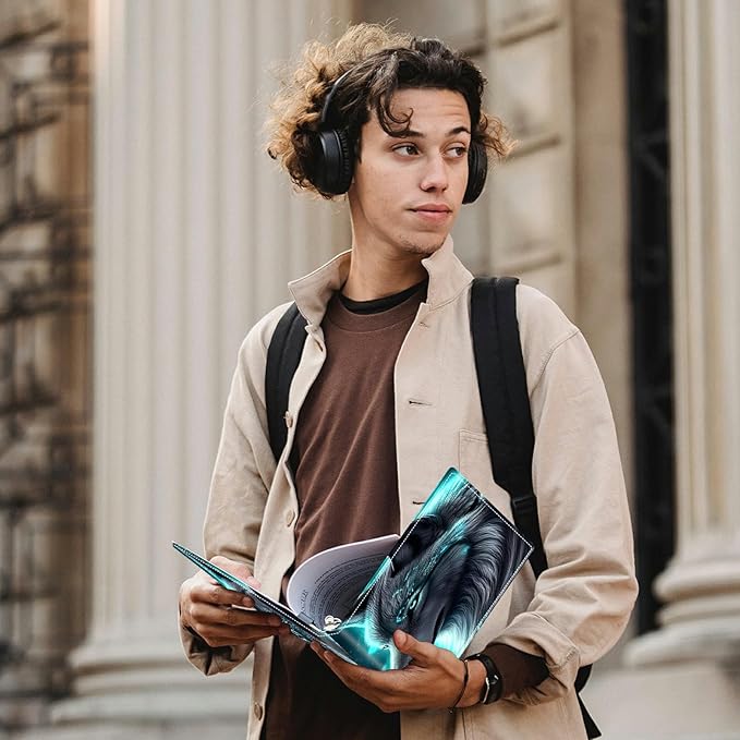 Wolf Padfolio Folder with Clipboard,Portfolios Organizer Clipboards with Storage Clipboard Writing Pad PU Leather Conference Document Organizer with Business Card Holder