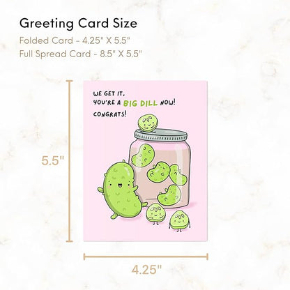 ALY LOU Graduation Card, Congratulations Congrats Card for Him/Her, Funny Grad Card for New Job Promotion, New Home, Wedding Celebration (You're Kind Of a Big Dill)
