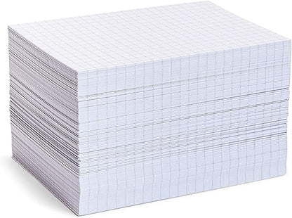 Stockroom Plus Grid Ruled Index Cards (4x6 Inches, White, 300 Pack)