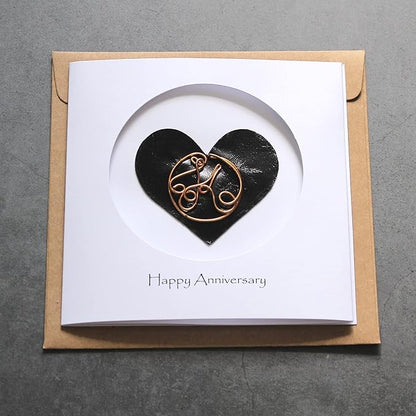Personalized Initial Copper Card, Copper Initial, Anniversary Card for Her, Couple, Gift for Her (K)