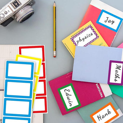 6 Classic Colors Name Tag Stickers,240PCS Waterproof Stickers Name Tags 3 1/2 X 2 1/4 Name Labels for Office,Meeting,School and Home