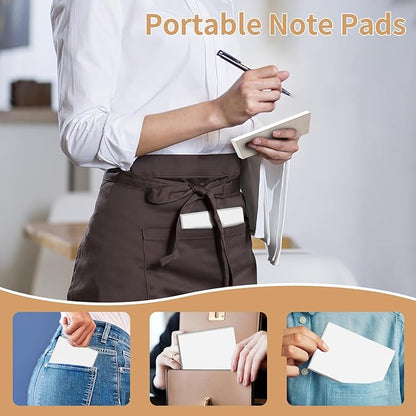 Note Pads 4x6 In, 10 Pack Blank Server Notepad, 50 Sheets Per Scratch Memo Pads for Grocery Shopping To Do Lists, Small White Paper for Writing Quick Notes Work Home Office