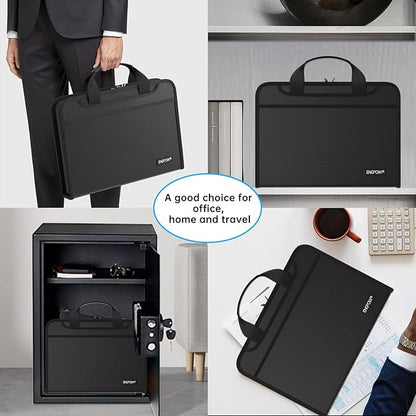 ENGPOW Accordion File Organizer,Fireproof Expanding File Folder with Multi Pockets,13 Colorful Pockets Document Organizer with Handle & Labels,Portable Home Travel Safe Storage for Letter A4 Files