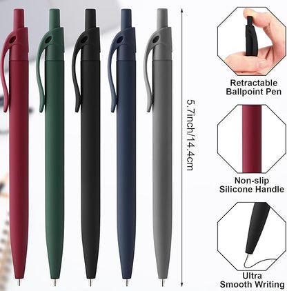 300 Pack Black Pens Bulk Retractable No Bleed Click Black Ink Smooth Writing Ballpoint Pens for School Office Supplies, 1.0mm
