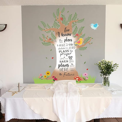 Classroom Tree Bulletin Board Set Bulletin Board Tree Cutouts, Classroom Tree Wall Decor for Elementary School Teacher Chalkboard Supplies (Bible Style)